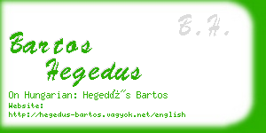 bartos hegedus business card